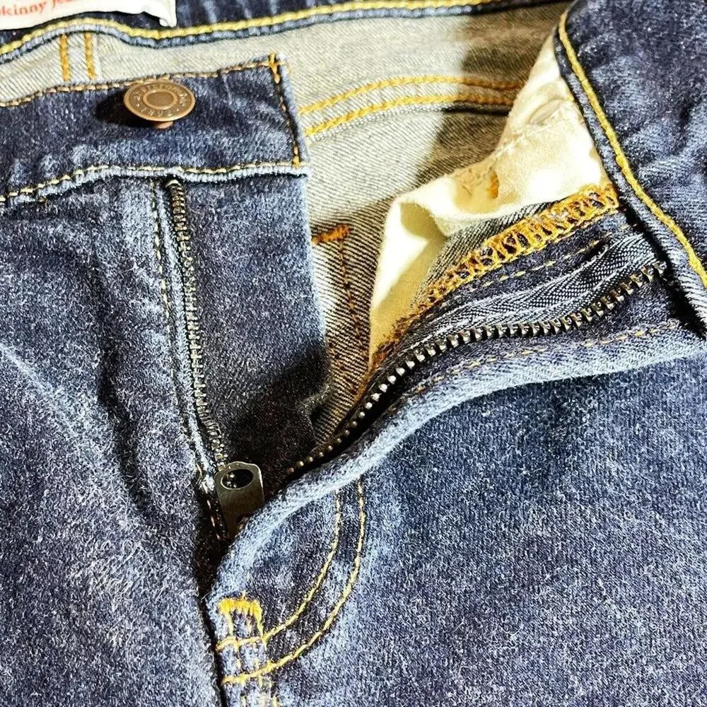 Abercrombie Kid's Mid Rise Dark Wash Soft Skinny Blue Denim Jeans Size 15‎ / 16